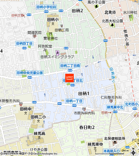 まいばすけっと田柄1丁目店付近の地図